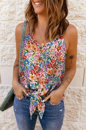 🌼 Floral Tie Hem V-Neck Cami 🌼