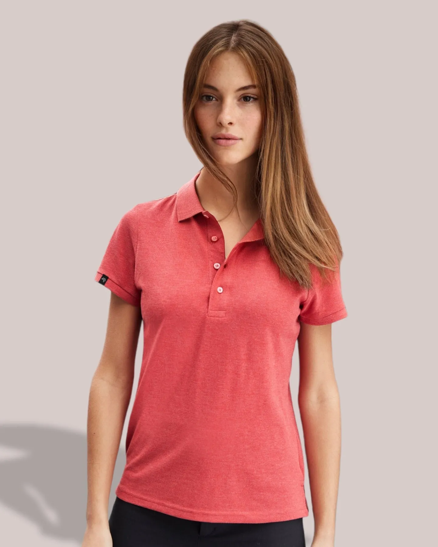 ― % ― JAN 8009/ ― Damen Bio-Baumwolle Polo Shirt - Rot Burgund [S]