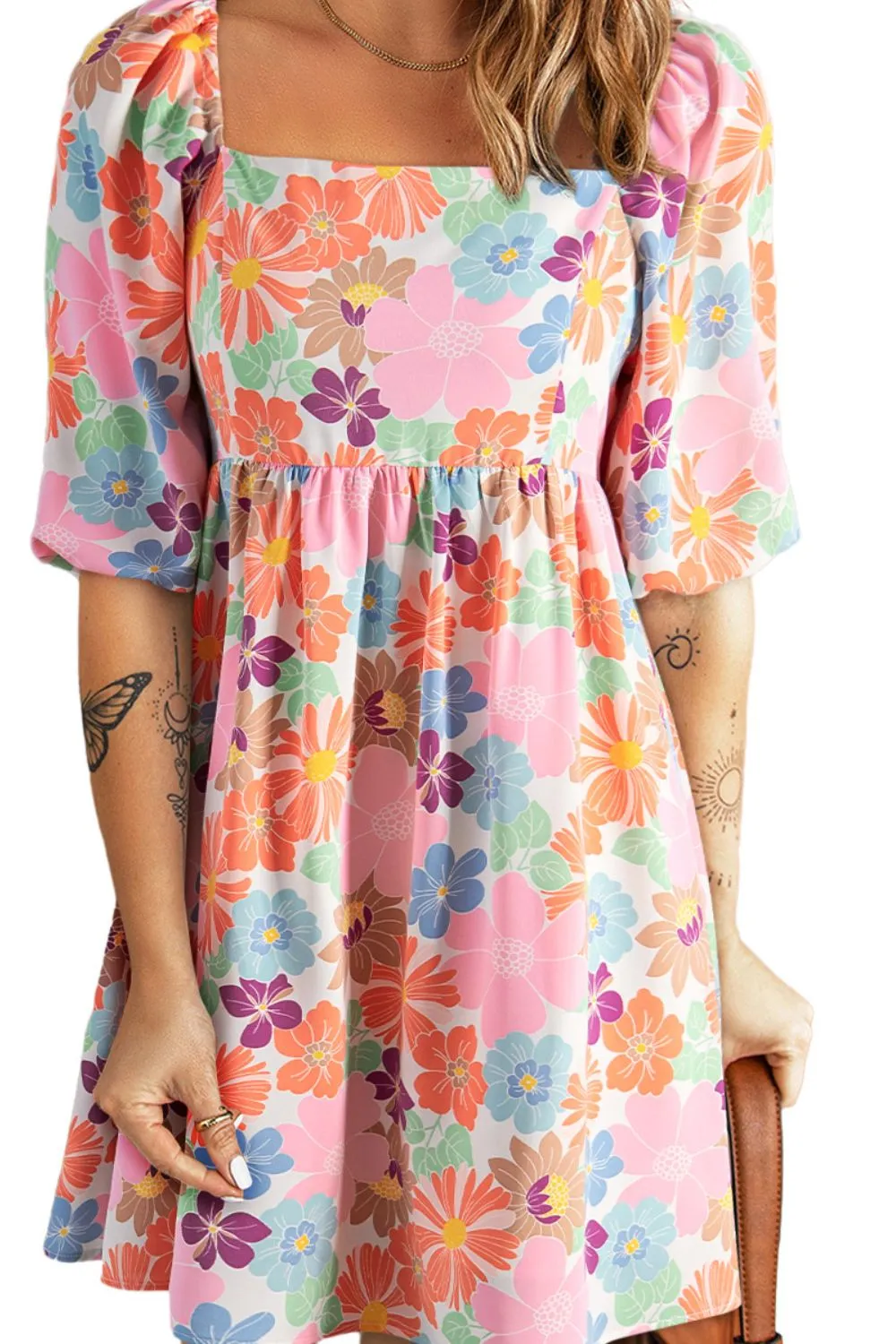 🌼 Printed Half Sleeve Mini Dress 🌼