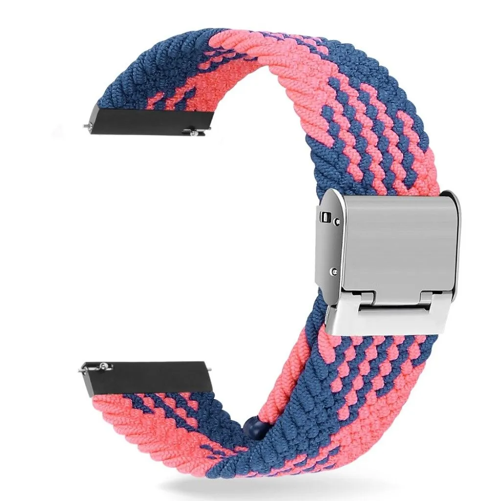 22mm Universal elastic nylon watch strap - Blue / Pink