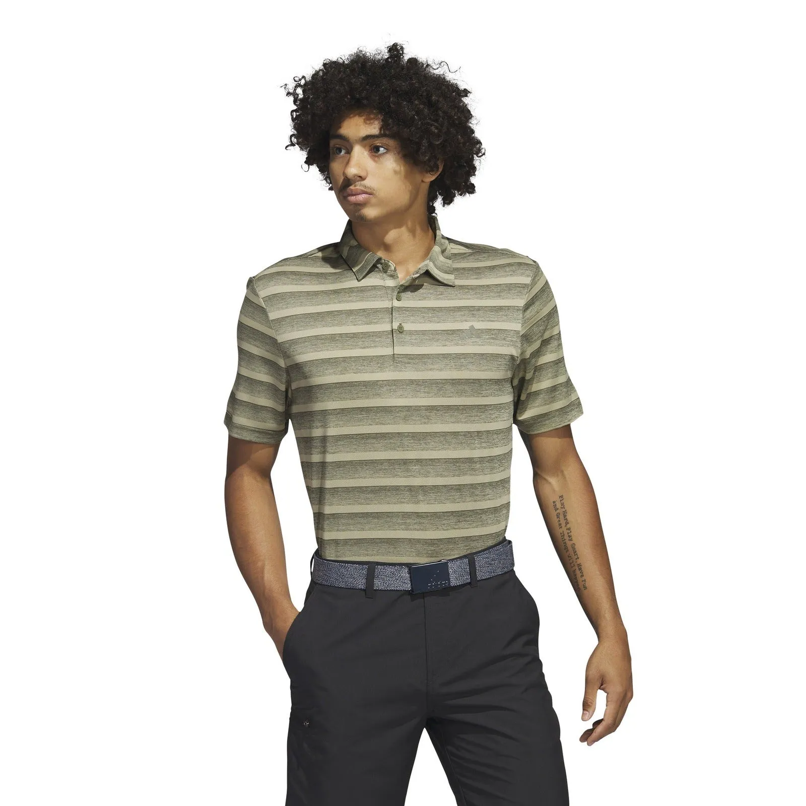 adidas 2-Colour Stripe Golf Polo Shirt HR8007