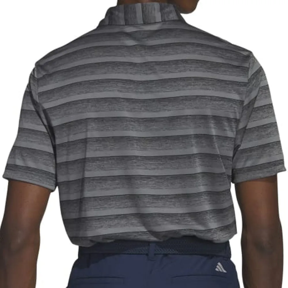 adidas 2 Colour Stripe Polo Shirt - Black/Grey Four