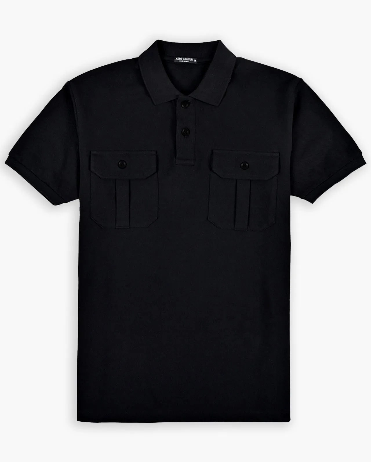 Aero Cargo Black Polo T-Shirt