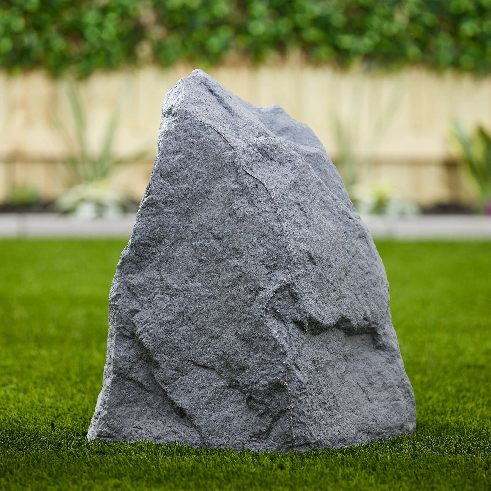 Algreen Receptacle Large Outdoor Rock Cover Decorative Garden Accent, Warm Gray