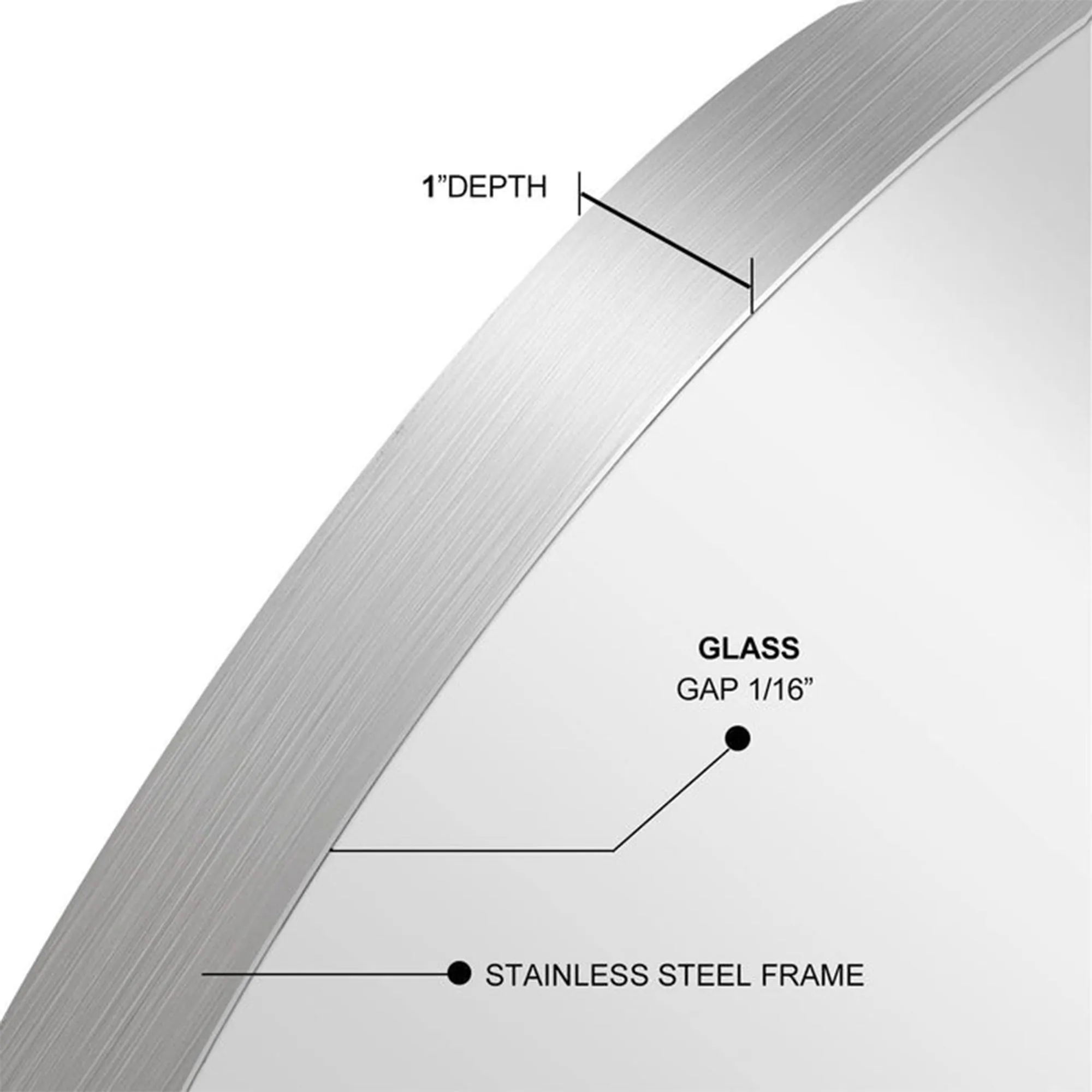 ANDY STAR 30 In Round Circle Mirror with Stainless Steel Metal Frame (Open Box)