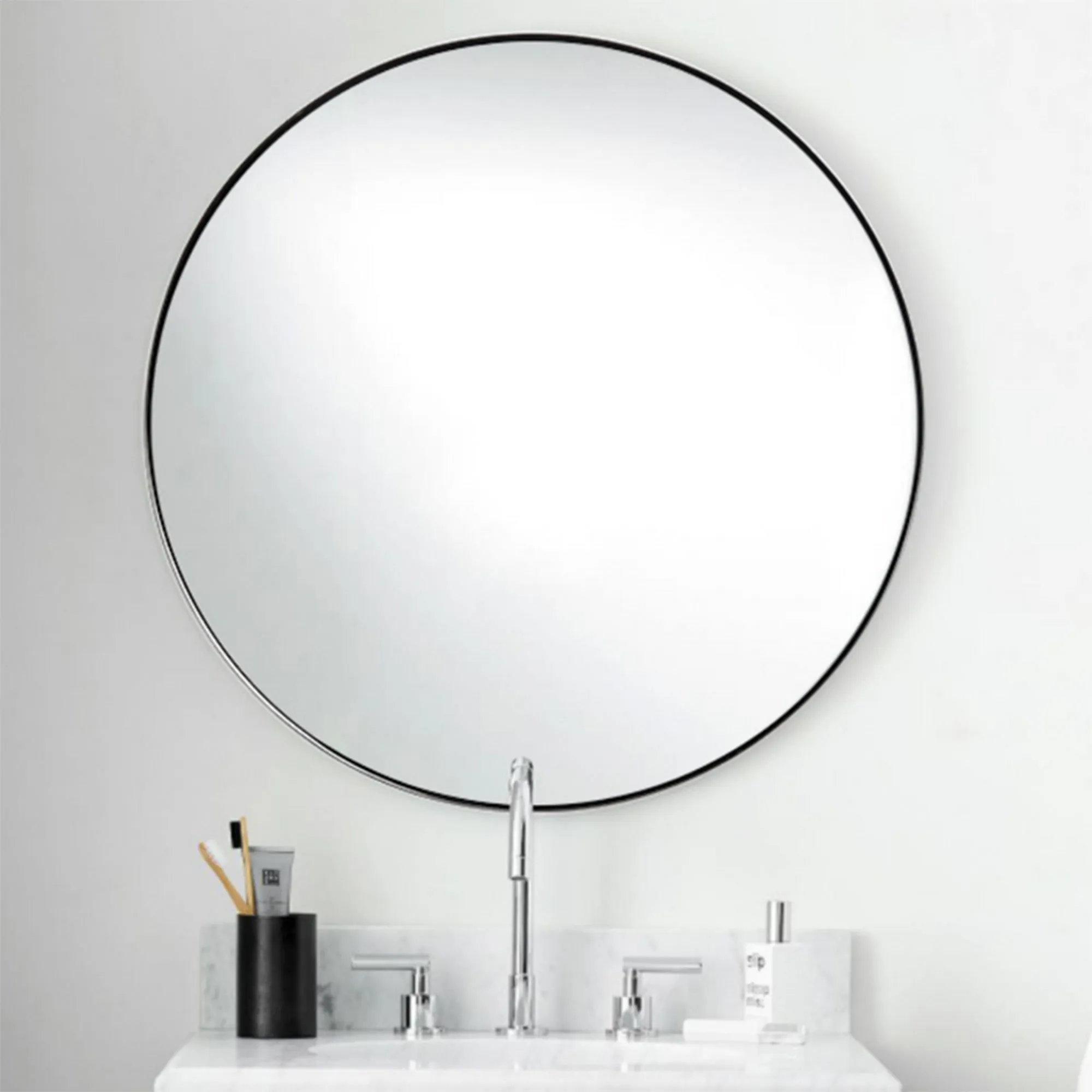 ANDY STAR 30 In Round Circle Mirror with Stainless Steel Metal Frame (Open Box)