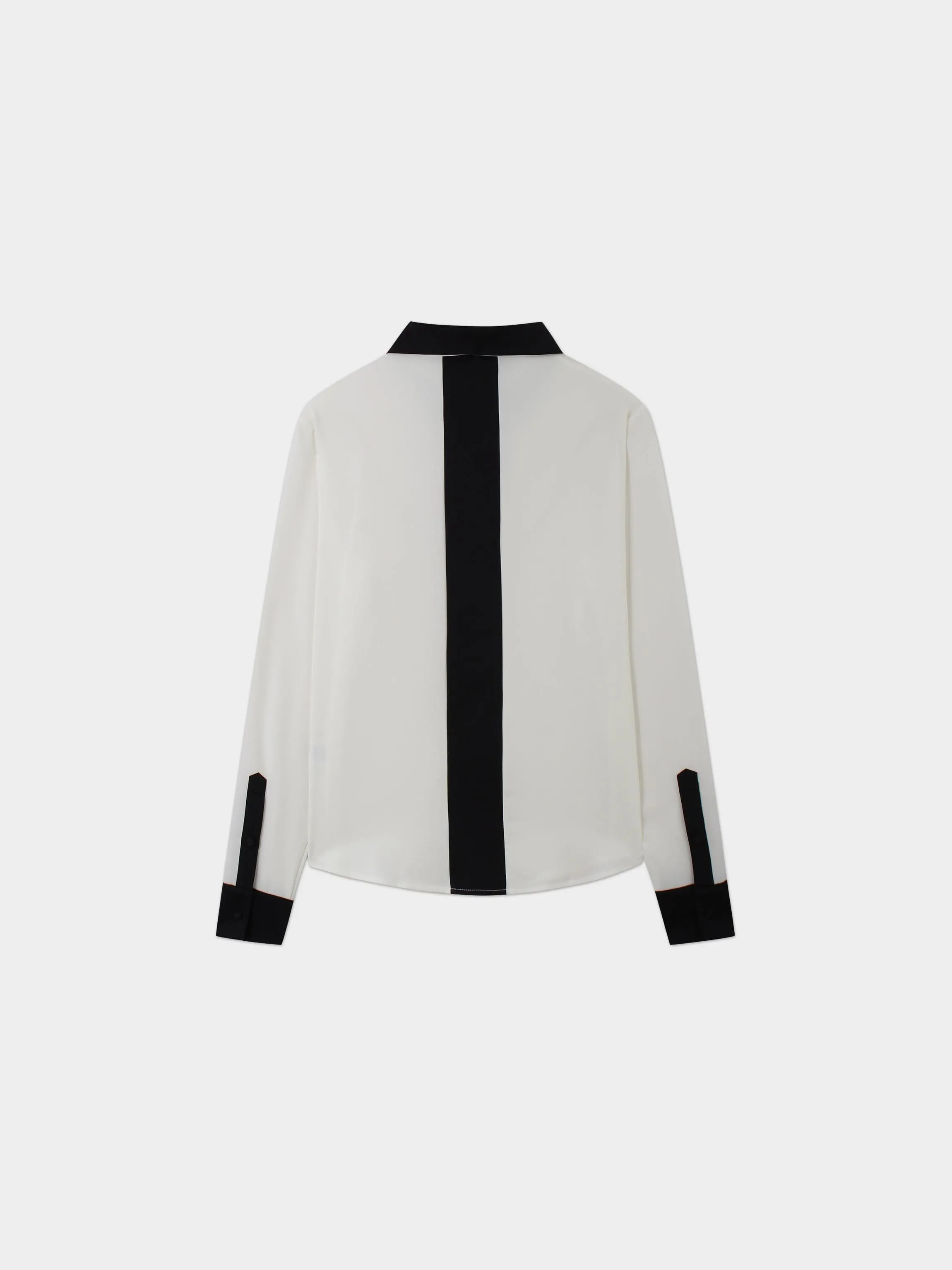 Back Stripe Blouse-Cream/Black