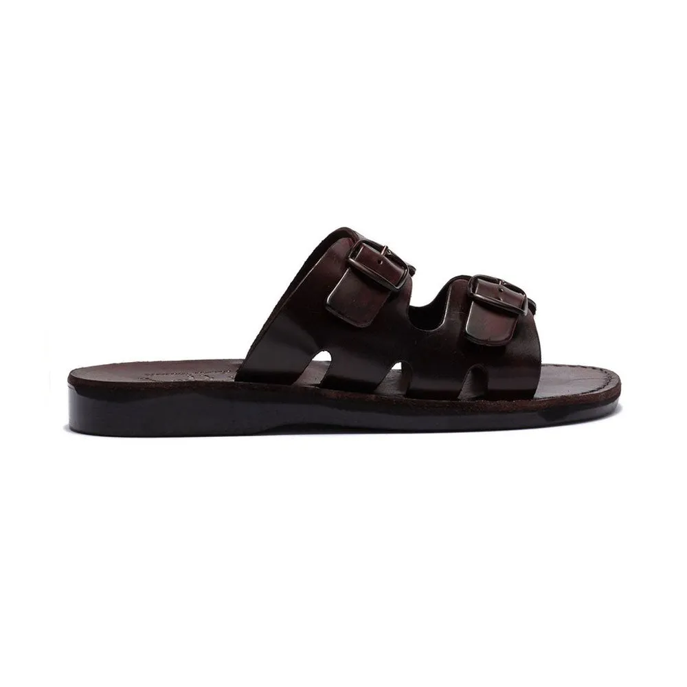 Barnabas - Leather Double Buckle Sandal | Brown