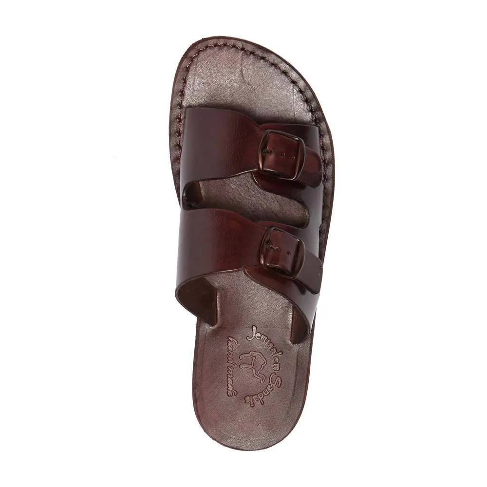 Barnabas - Leather Double Buckle Sandal | Brown