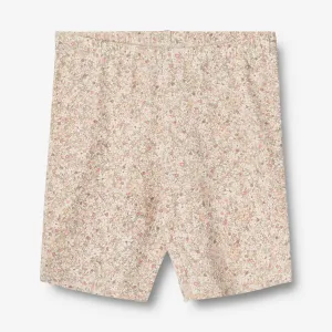 Bike Shorts Anne - cream flower meadow