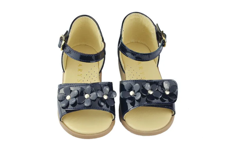 Clarys Girls Navy Flower Sandal