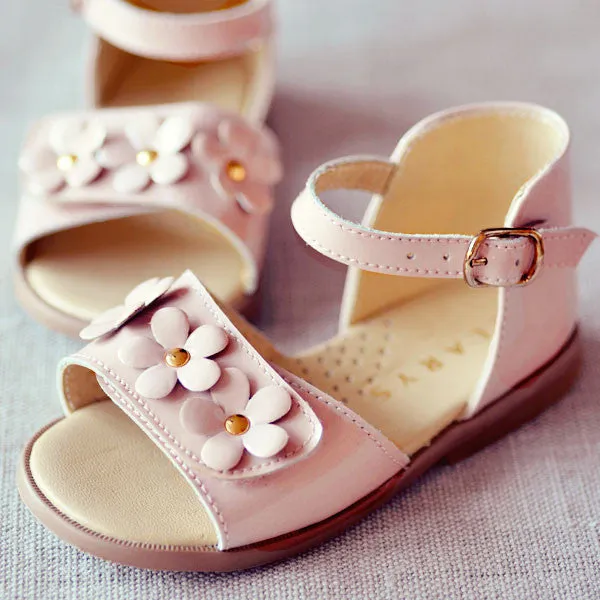 Clarys Girls Pink Flower Sandal