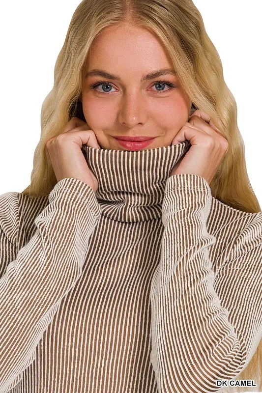 Cozy Chic Ribbed Turtle Neck