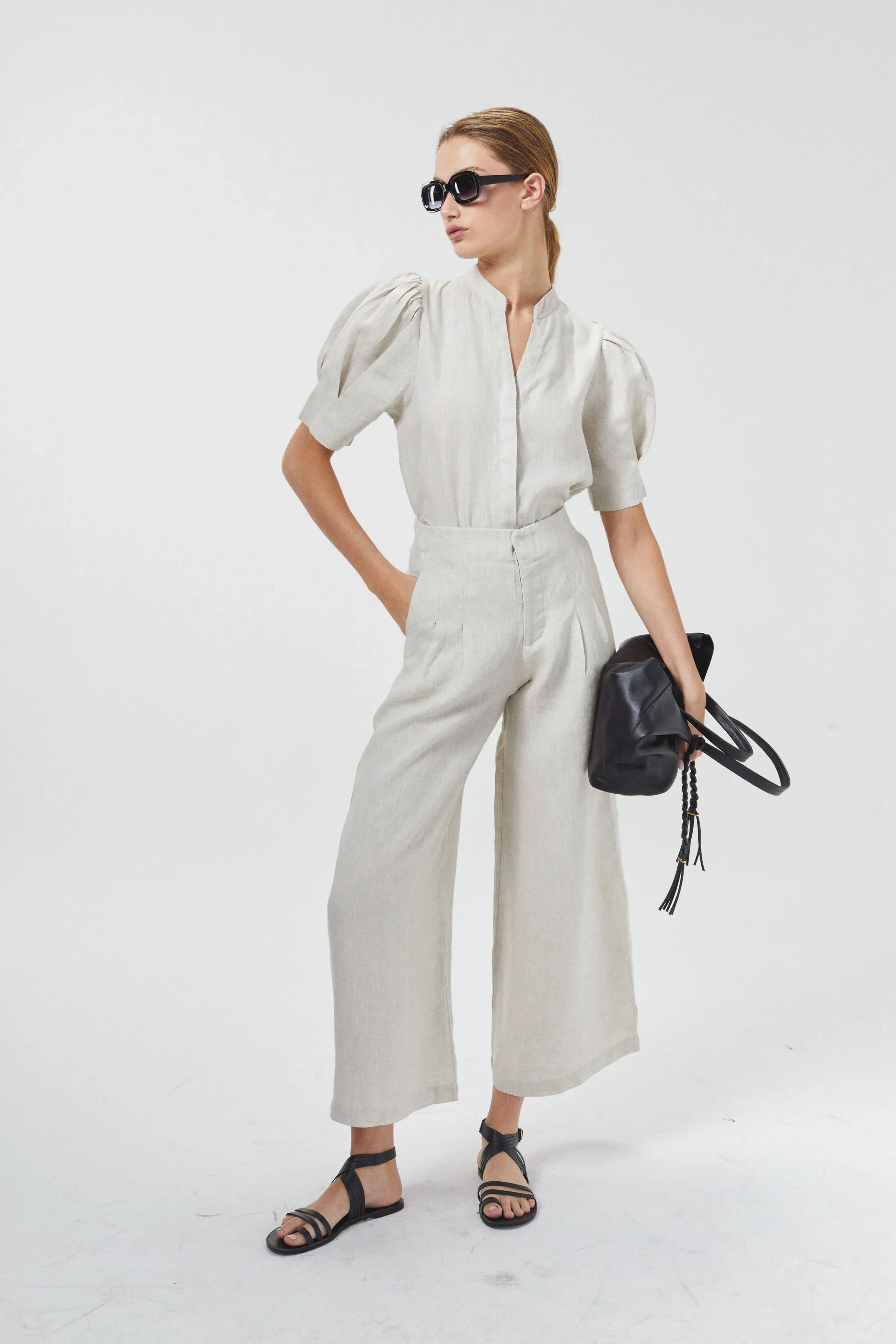 Culotte Linen Pants - Natural