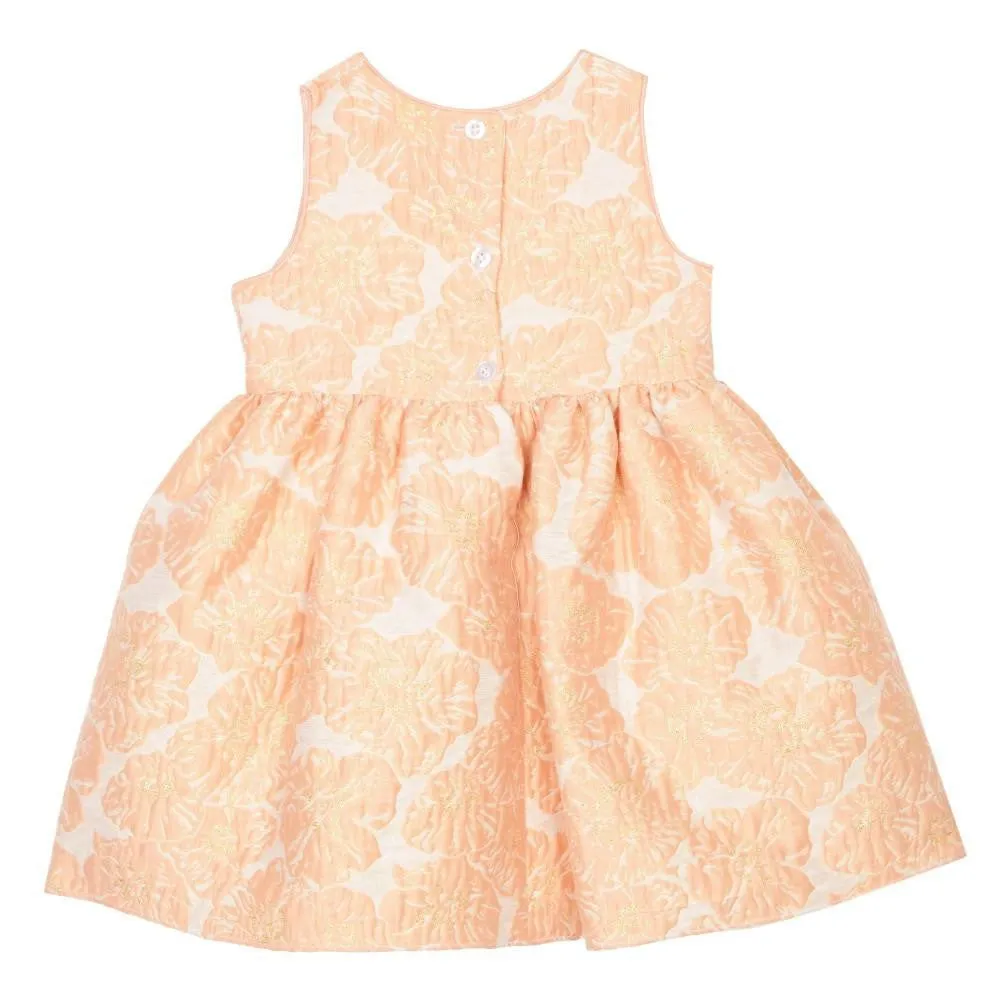 Danielle Peach Brocade Dress