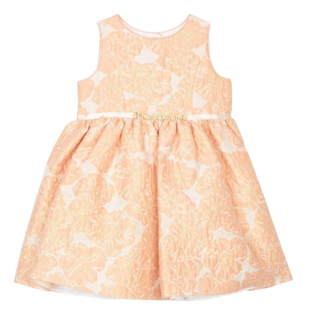 Danielle Peach Brocade Dress