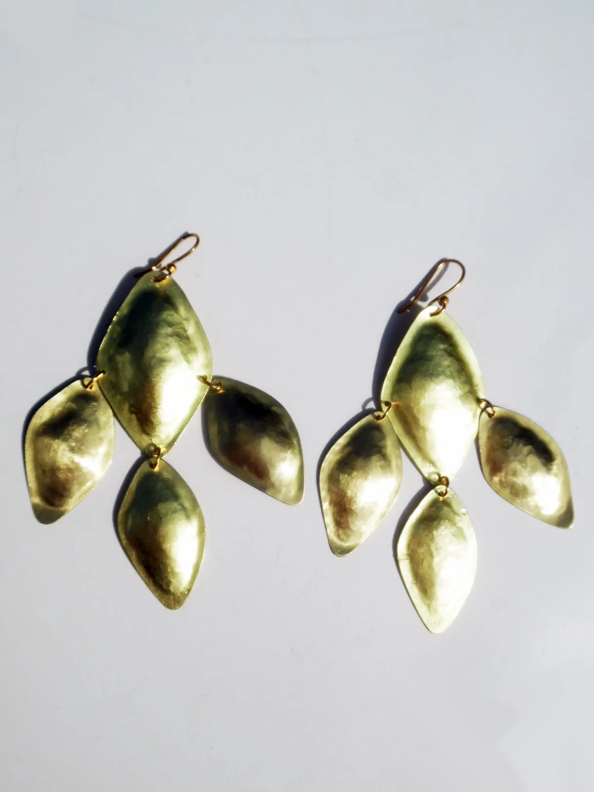 Earrings Diamond Mosaic Gold On Brass