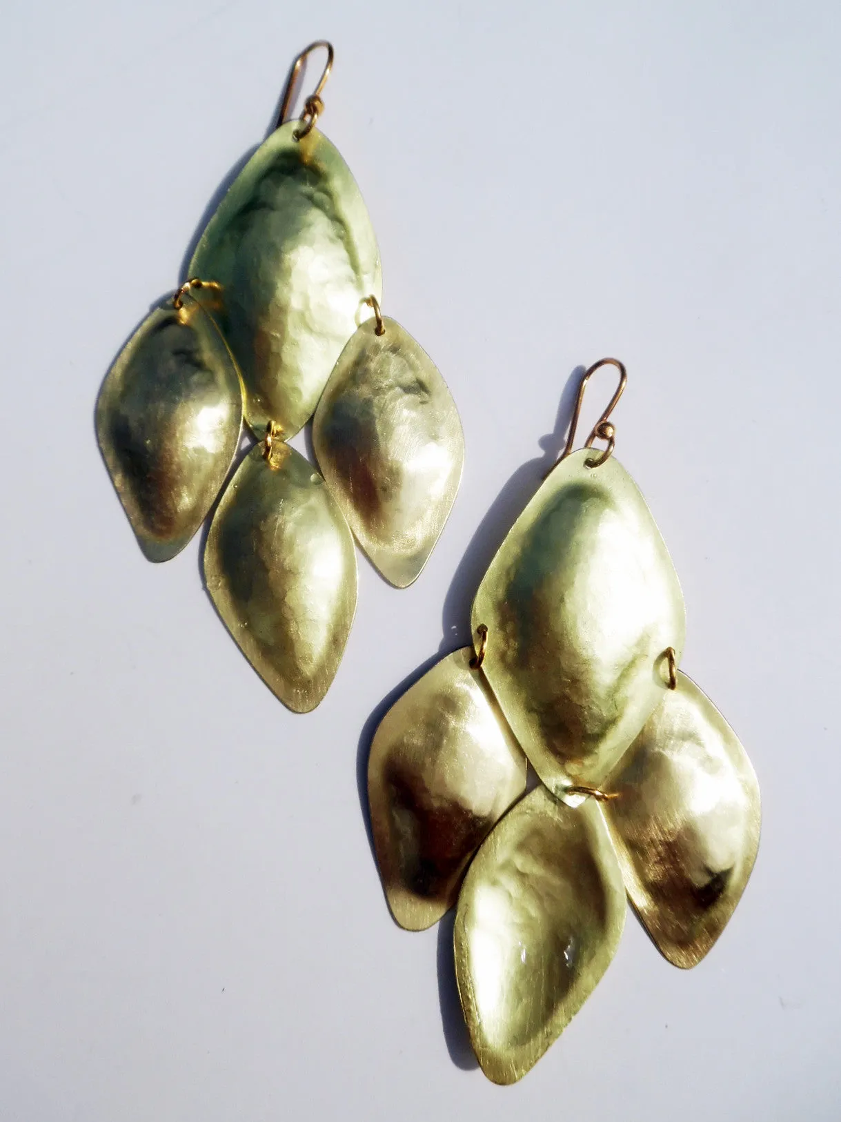 Earrings Diamond Mosaic Gold On Brass