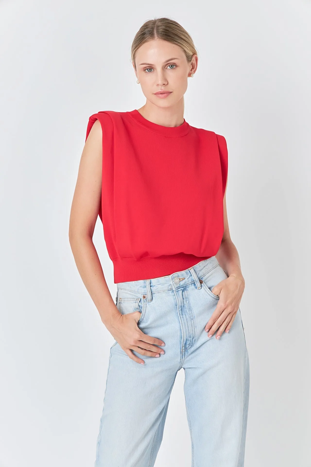 Endless Rose - Powder Shoulder Sleeveless Top