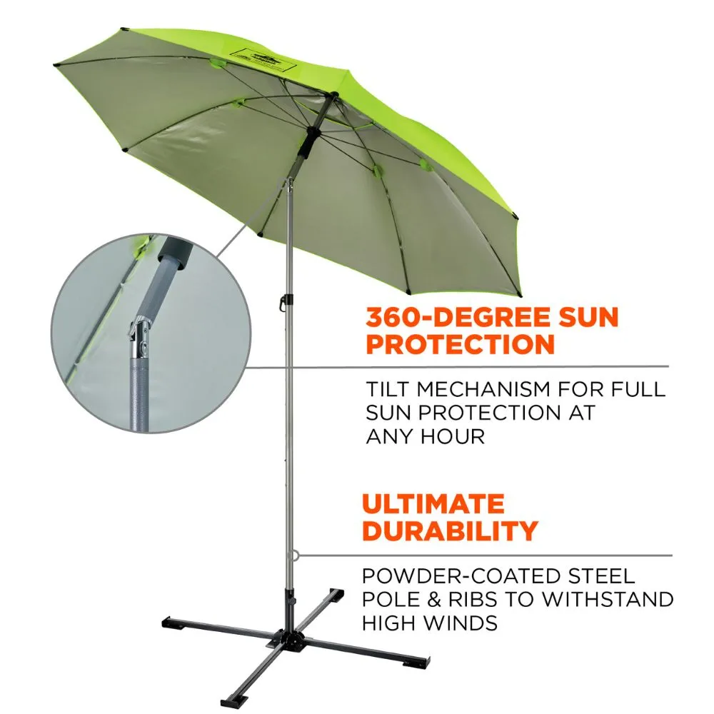 Ergodyne 12969 #6199 Lime Lightweight Work Umbrella Stand Kit