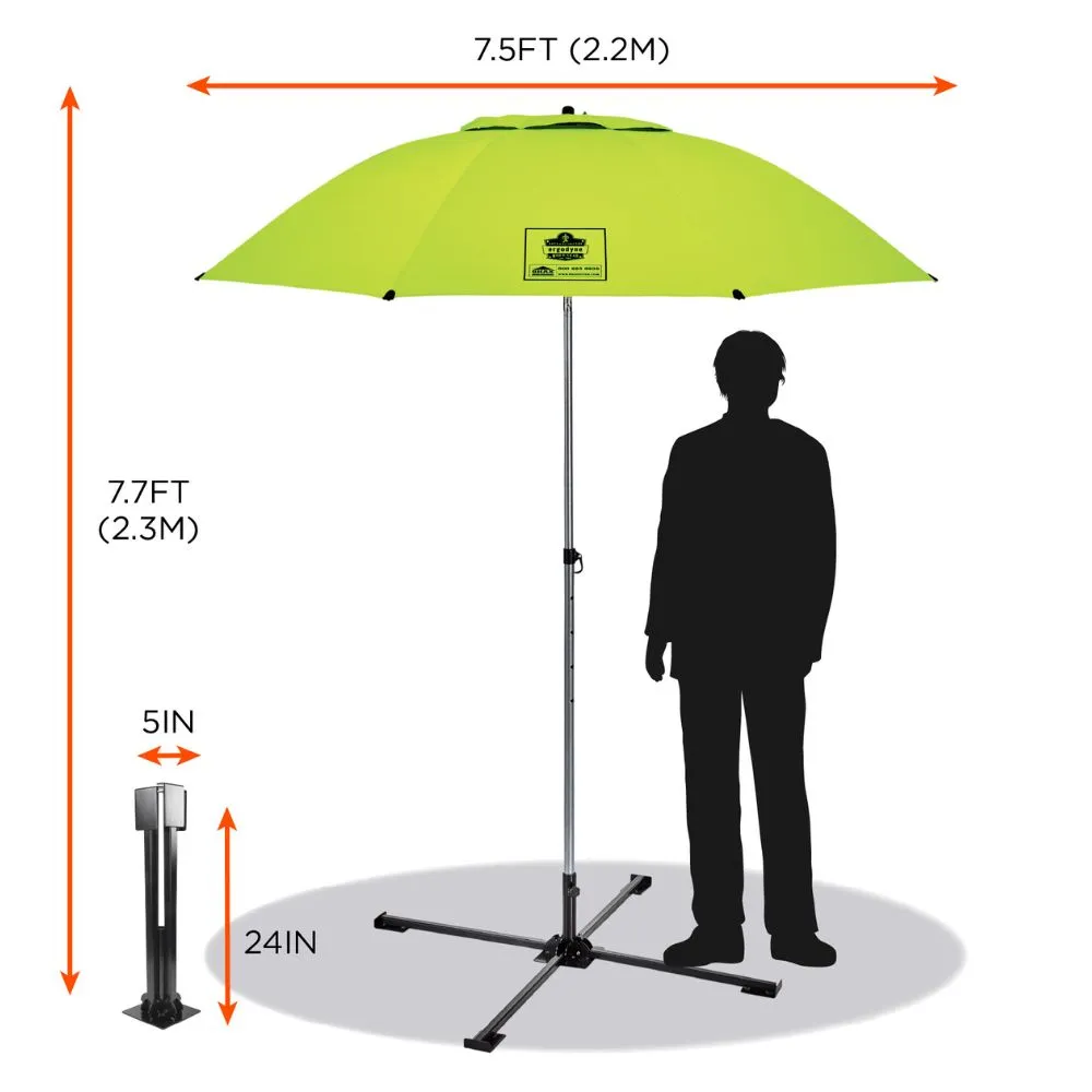 Ergodyne 12969 #6199 Lime Lightweight Work Umbrella Stand Kit