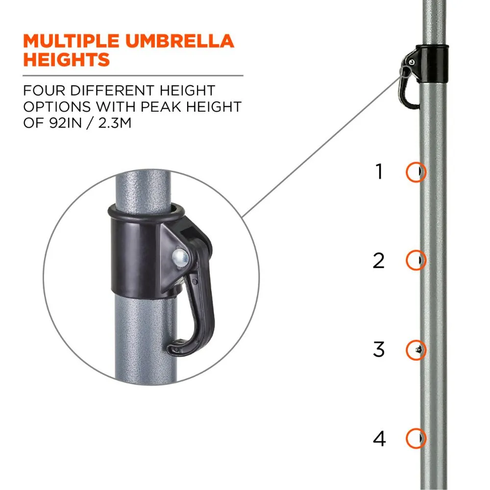 Ergodyne 12969 #6199 Lime Lightweight Work Umbrella Stand Kit