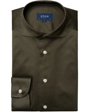 Eton King Knit Shirt - Dark Green