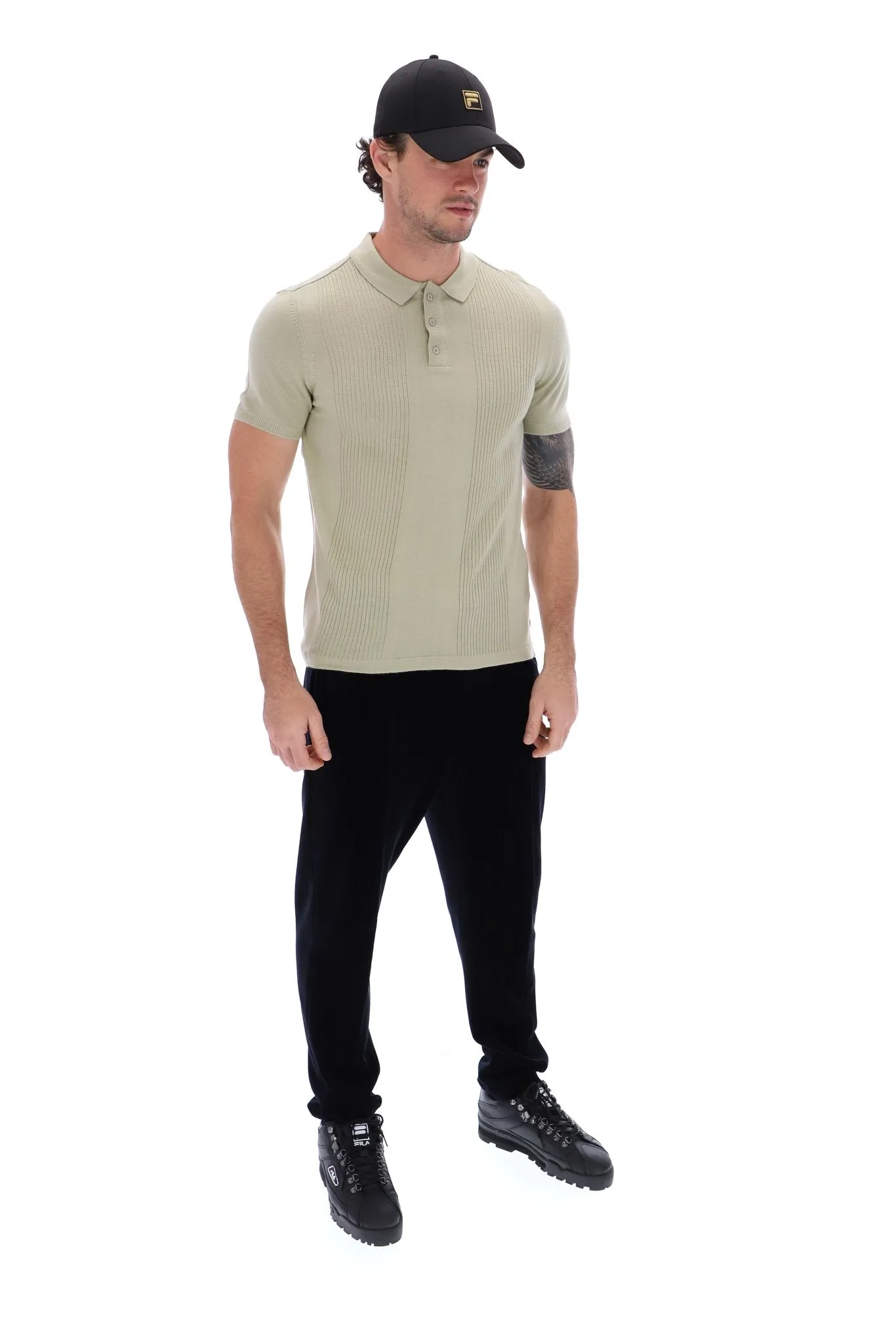 Evan Drop Needle Knit Polo