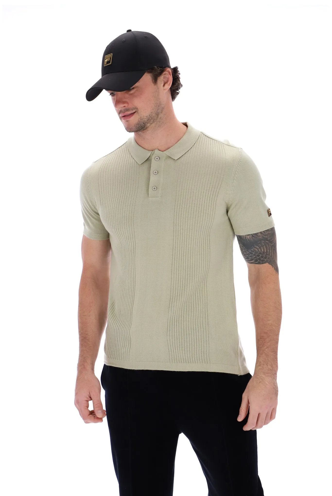 Evan Drop Needle Knit Polo