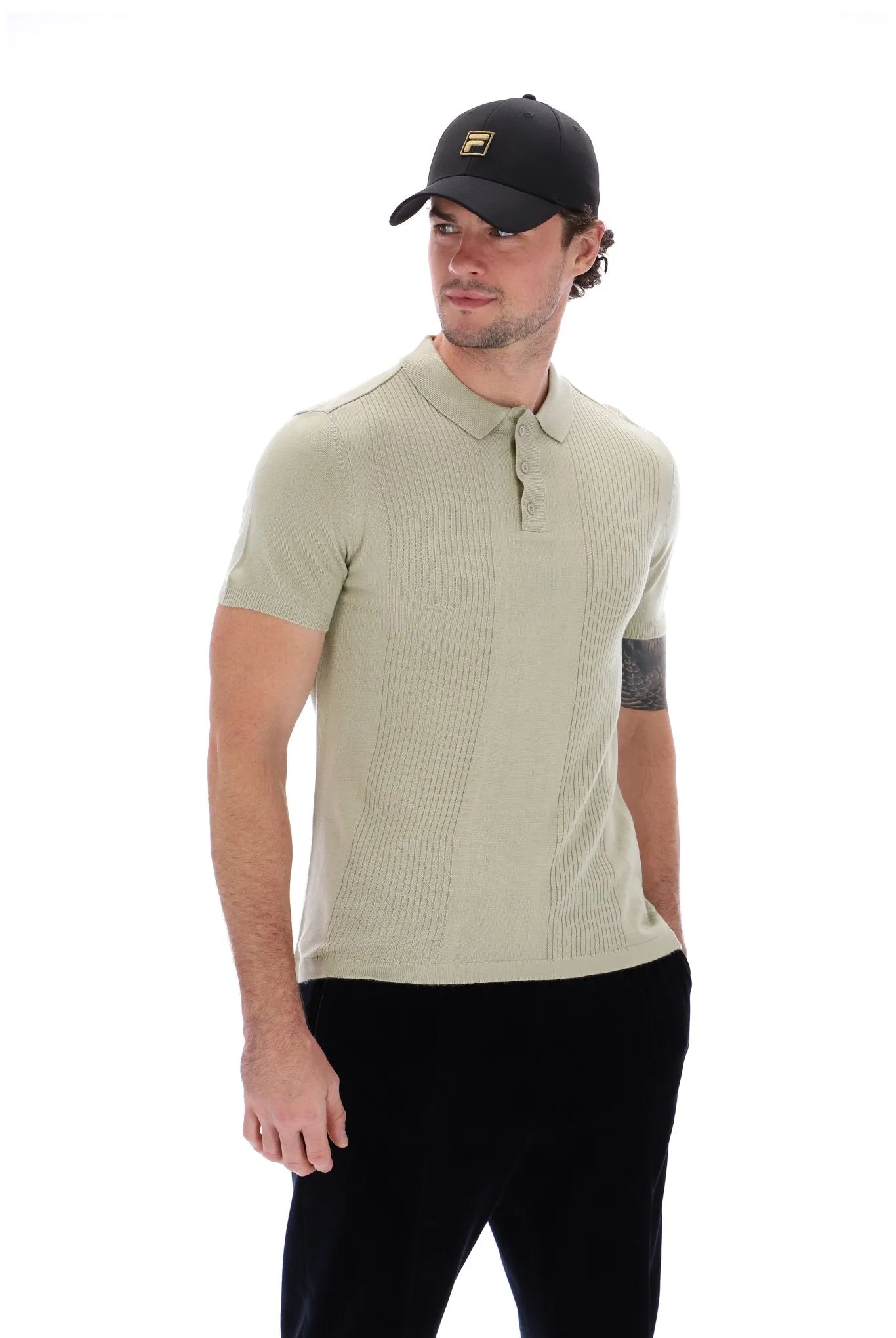 Evan Drop Needle Knit Polo