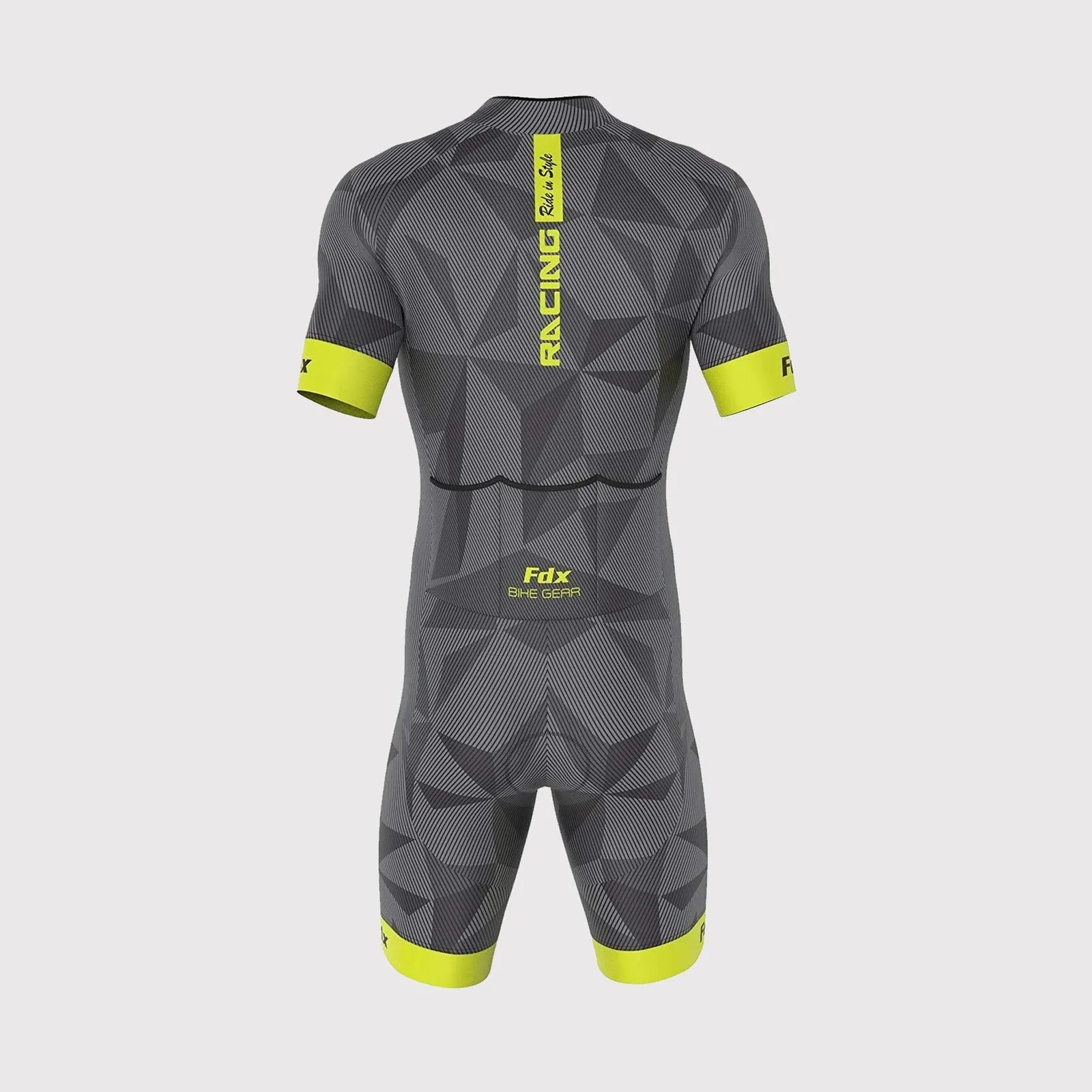 Fdx Splinter Yellow Men's & Boy's Padded Triathlon / Skin Suit