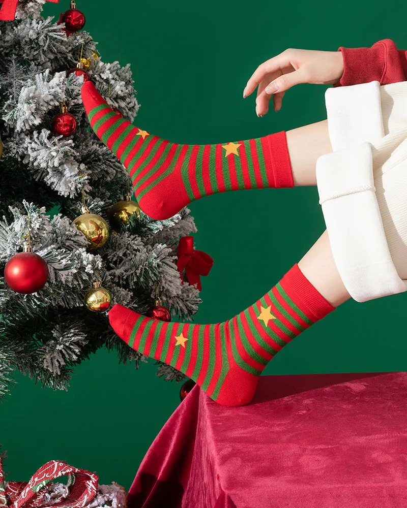 Festive Holiday Print Comfort Socks (5 Pack)