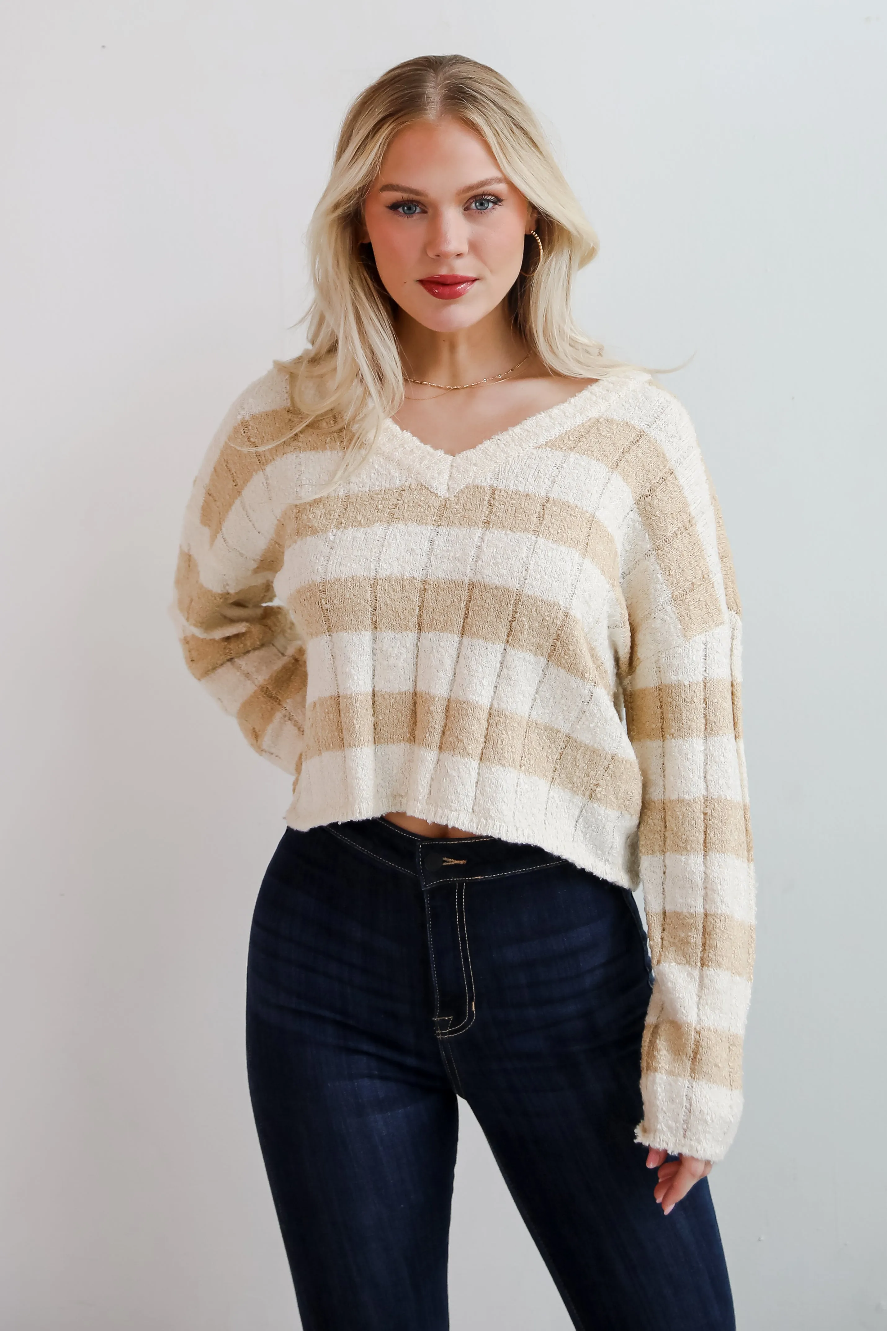 FINAL SALE - Perfect Mix Cream Striped Sweater