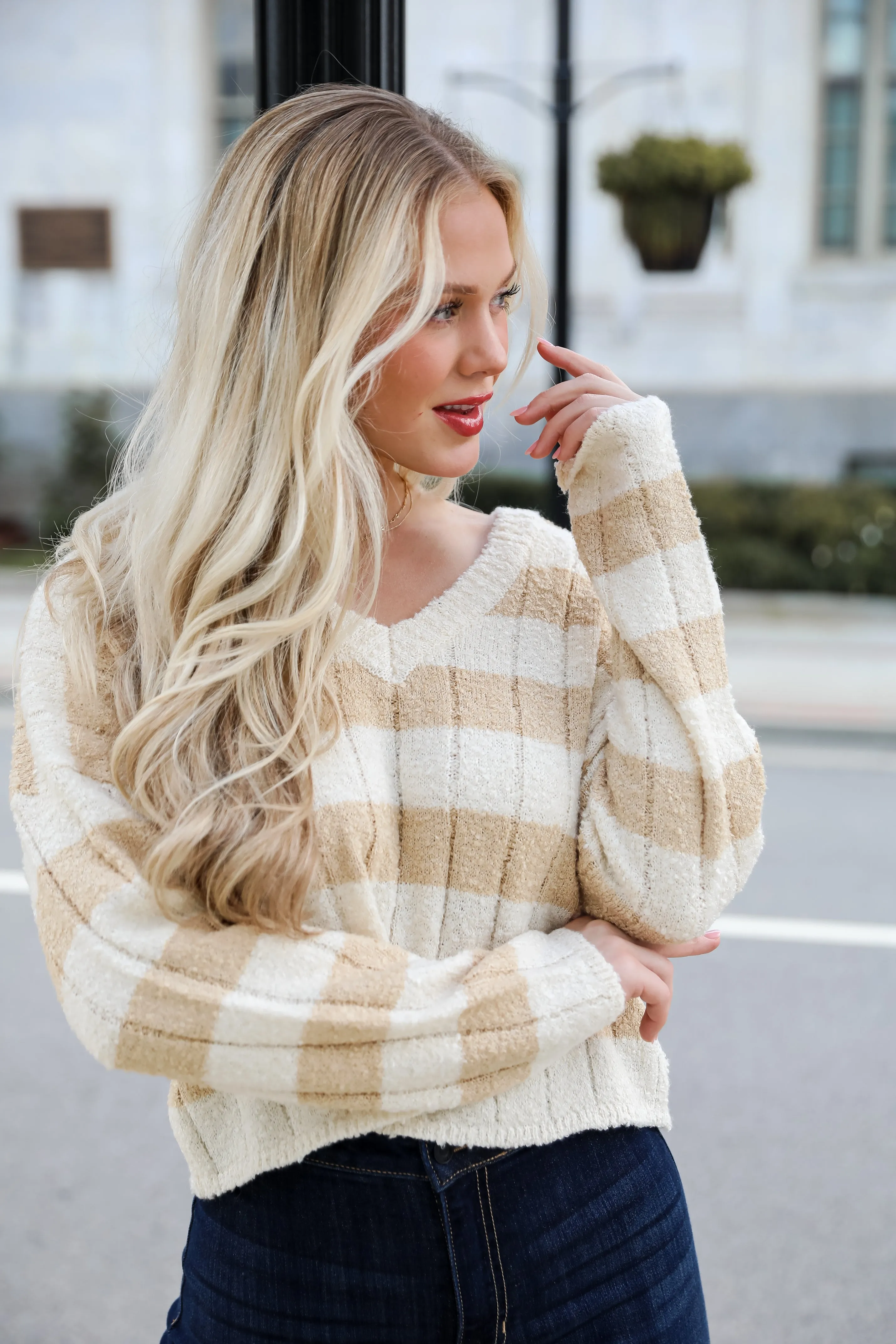 FINAL SALE - Perfect Mix Cream Striped Sweater