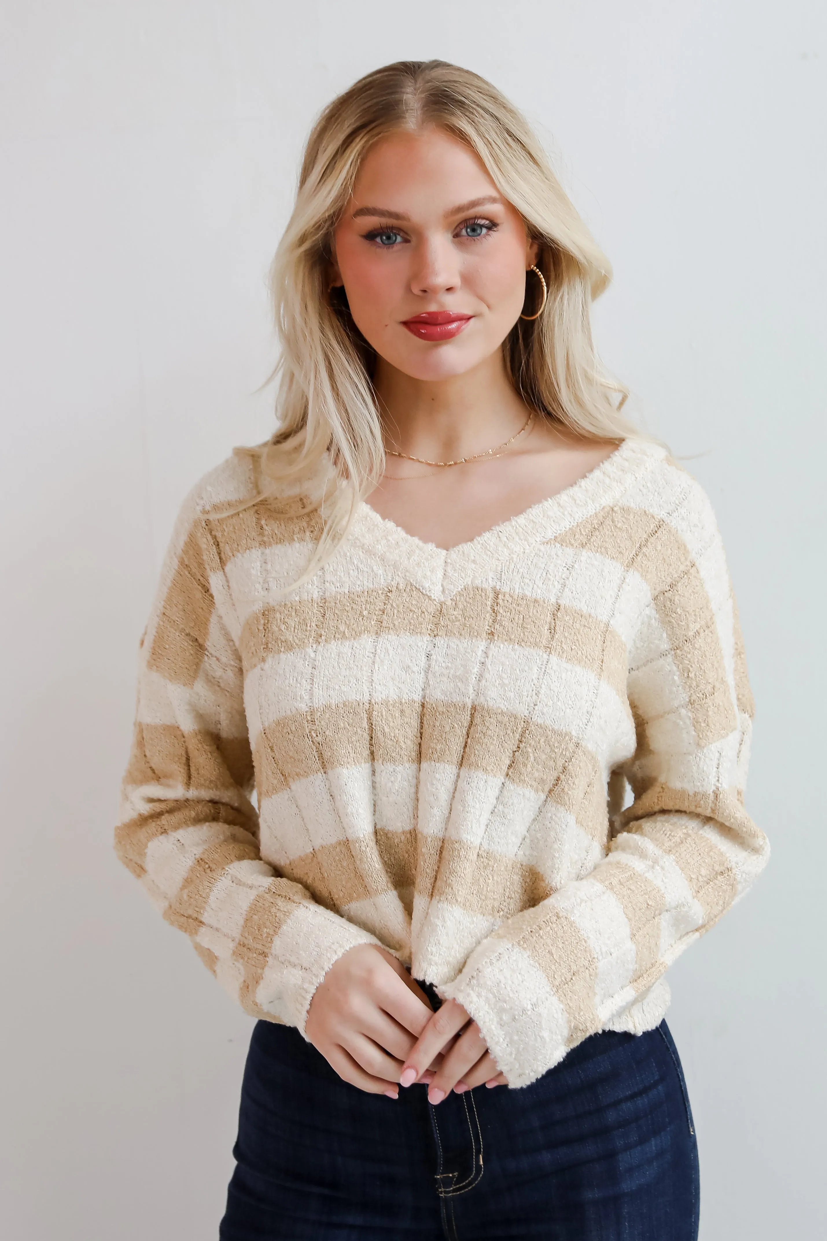 FINAL SALE - Perfect Mix Cream Striped Sweater