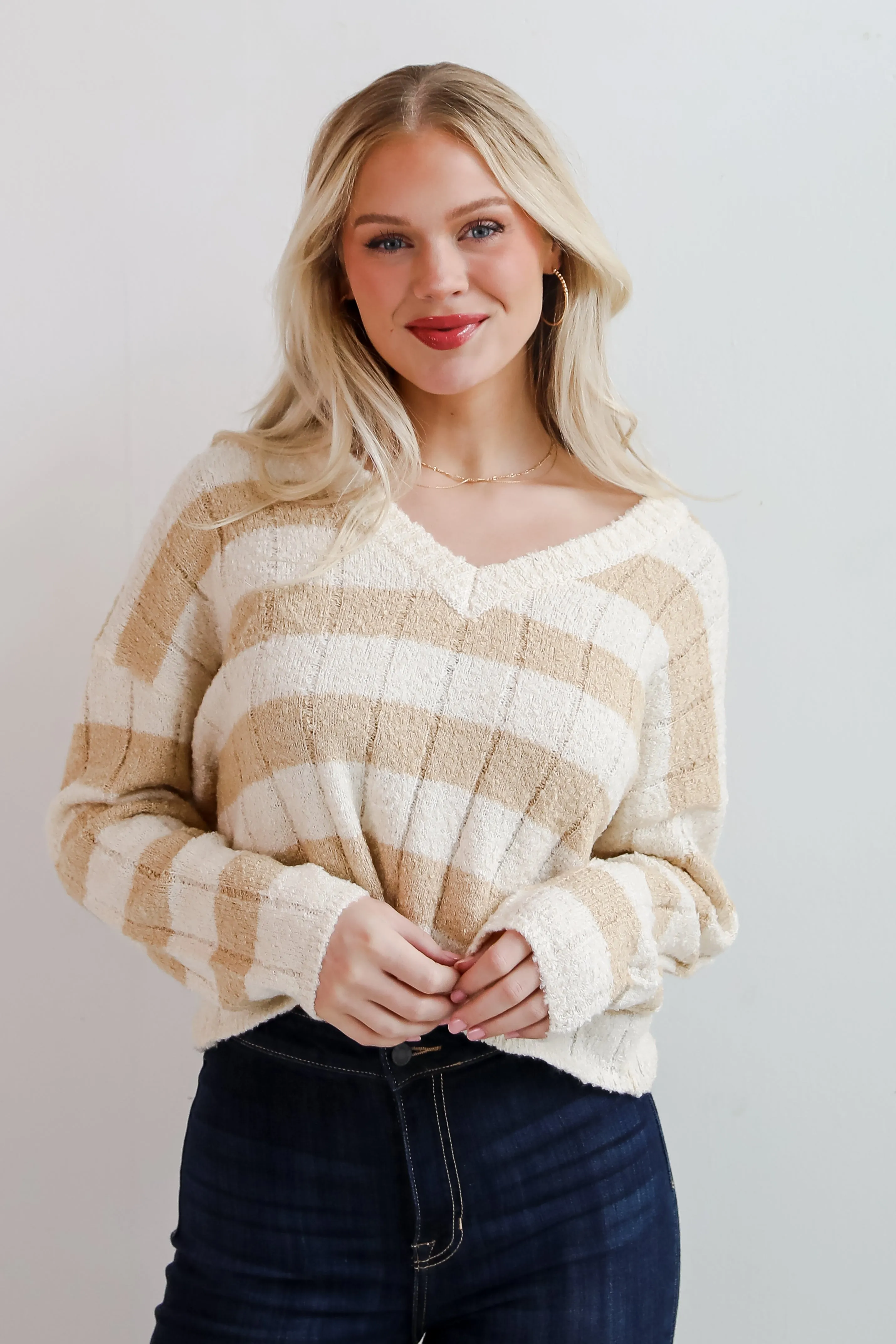 FINAL SALE - Perfect Mix Cream Striped Sweater