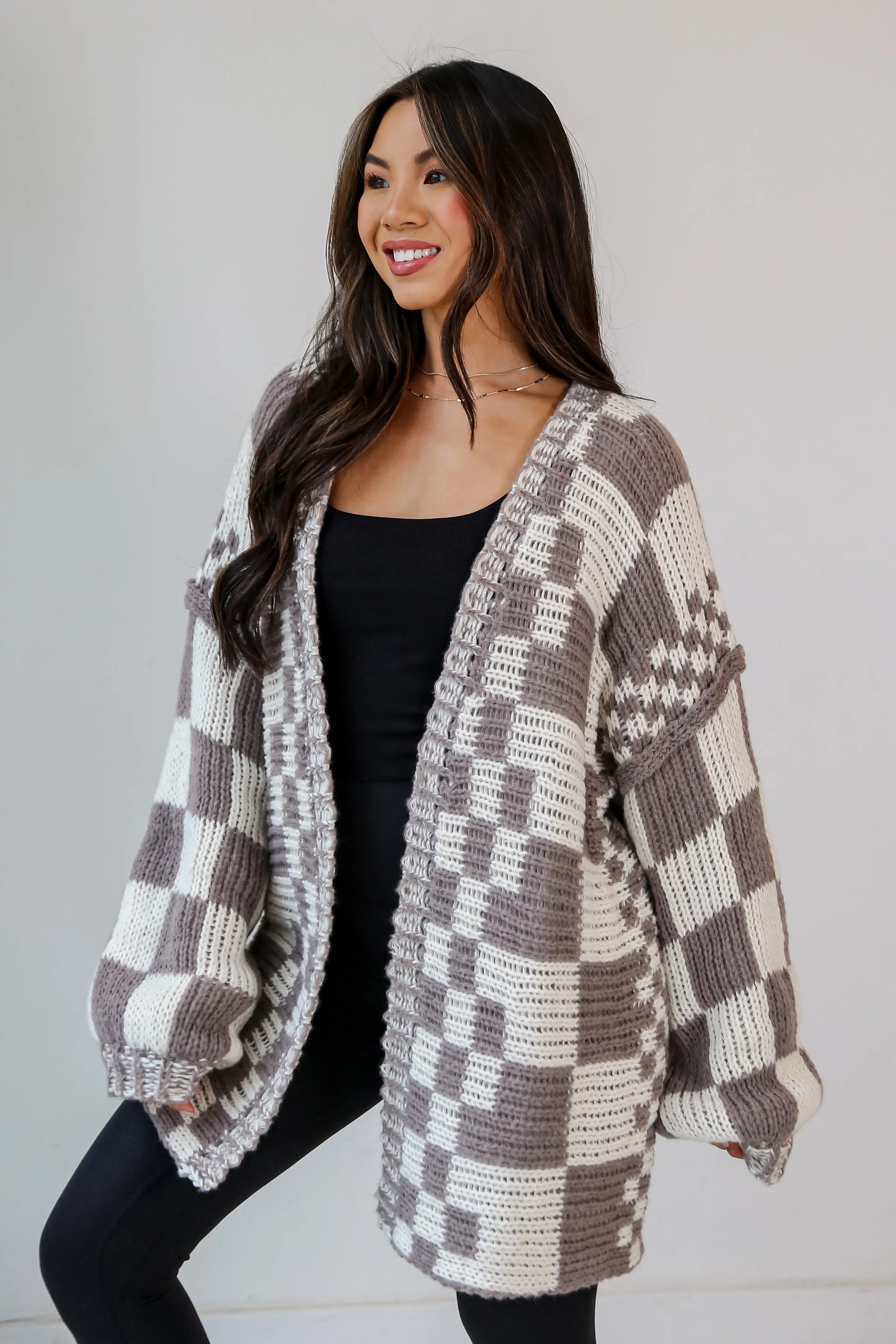 FINAL SALE - Sweet Nothing Checkered Sweater Cardigan