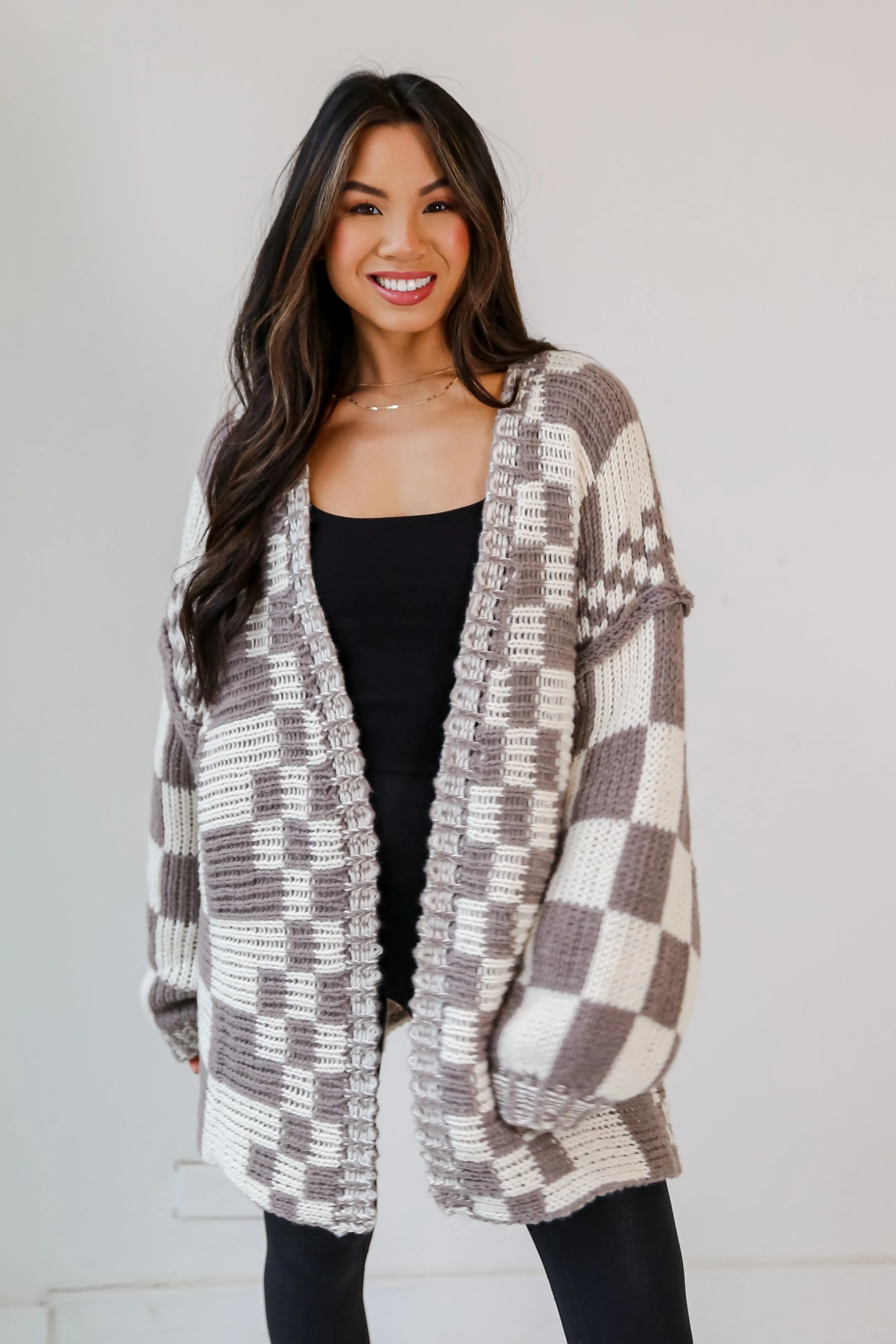 FINAL SALE - Sweet Nothing Checkered Sweater Cardigan