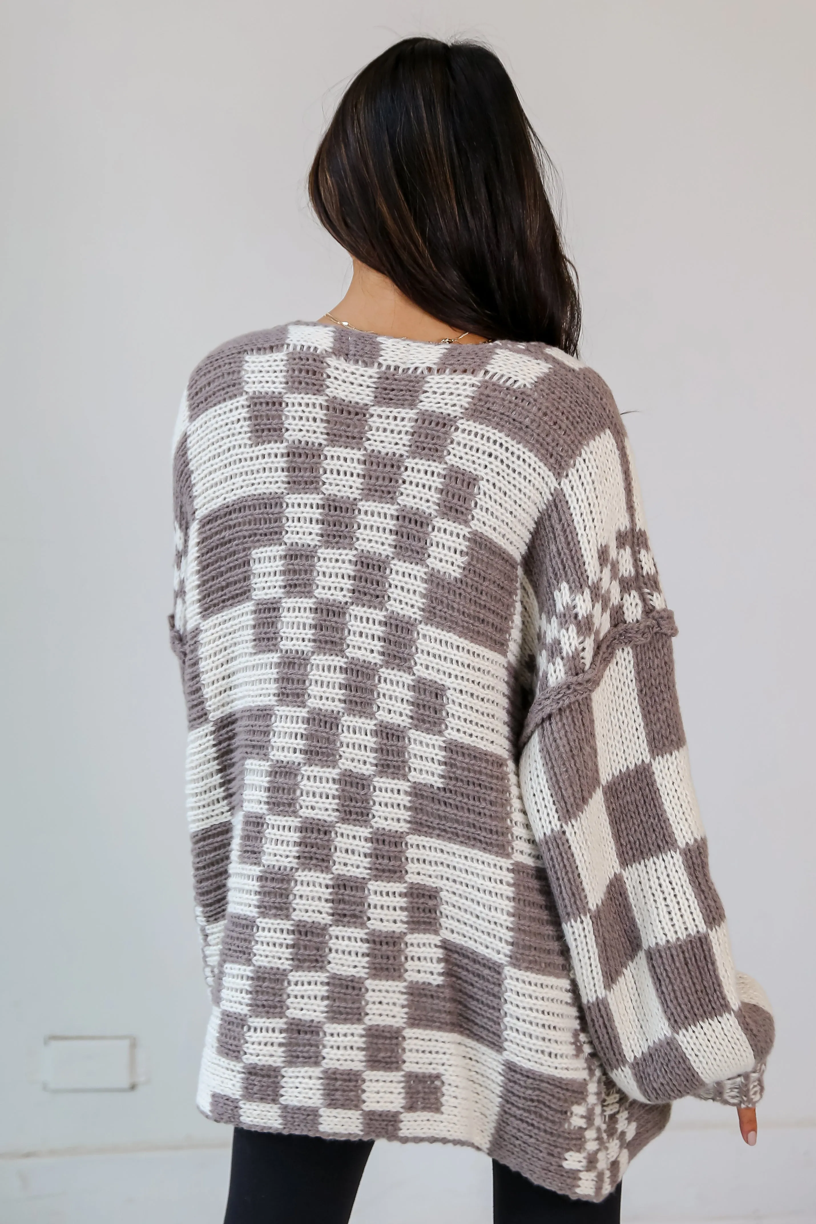 FINAL SALE - Sweet Nothing Checkered Sweater Cardigan