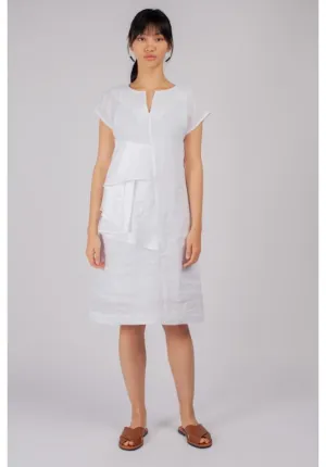 Fuzuki Fold Dress in White