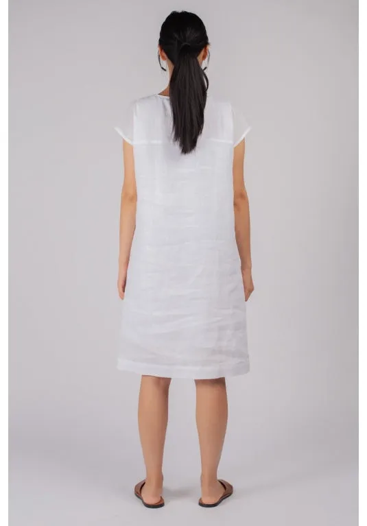 Fuzuki Fold Dress in White