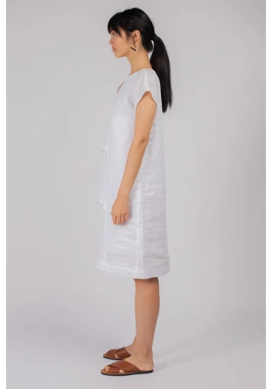 Fuzuki Fold Dress in White