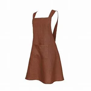 Haomy 'Kyoto' Linen Apron - Brick