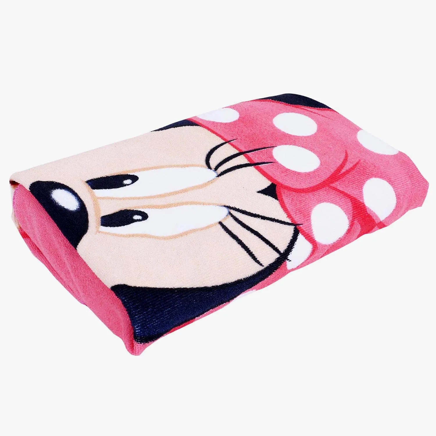 Heart Home Disney Minnie Kids Bath Towel|Soft Cotton Towel for Kids|Sides Stitched Baby Towel|400 GSM Toddler Bath Towel|24x48 Inch (Pink)