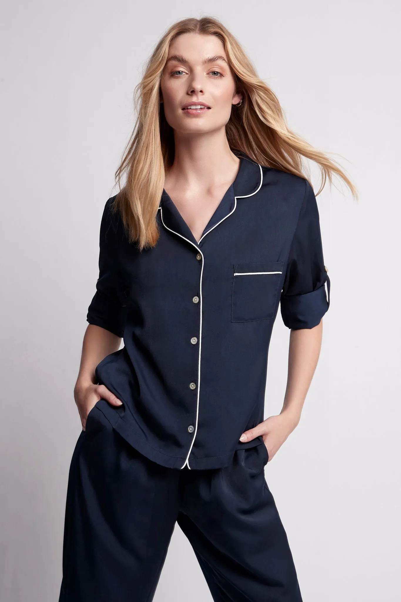 Iluka Pyjama Lounge Set - Navy