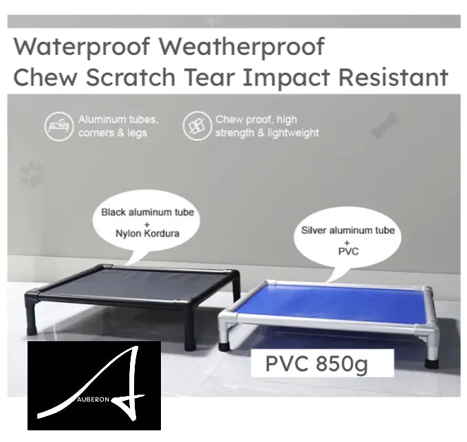 ‘Indestructible’ Aluminium Auberon VetnPro Raised Dog Bed Elevated Commercial Grade PVC Chew Scratch Rip Proof Material