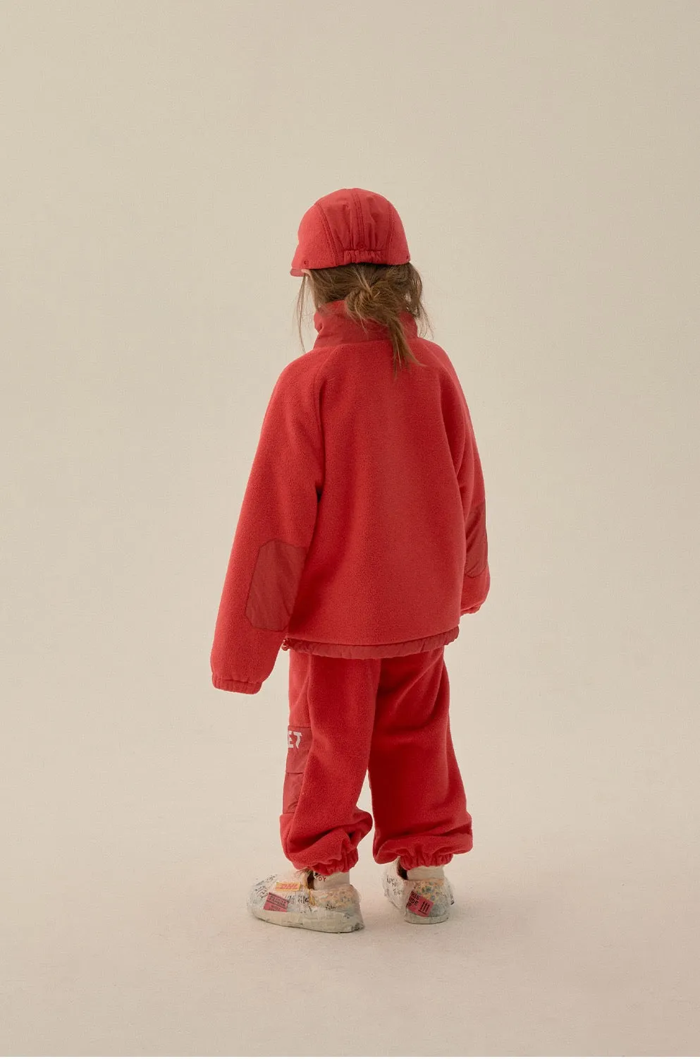 Jelly Mallow Our Planet  Fleece Zip-up Jacket Red