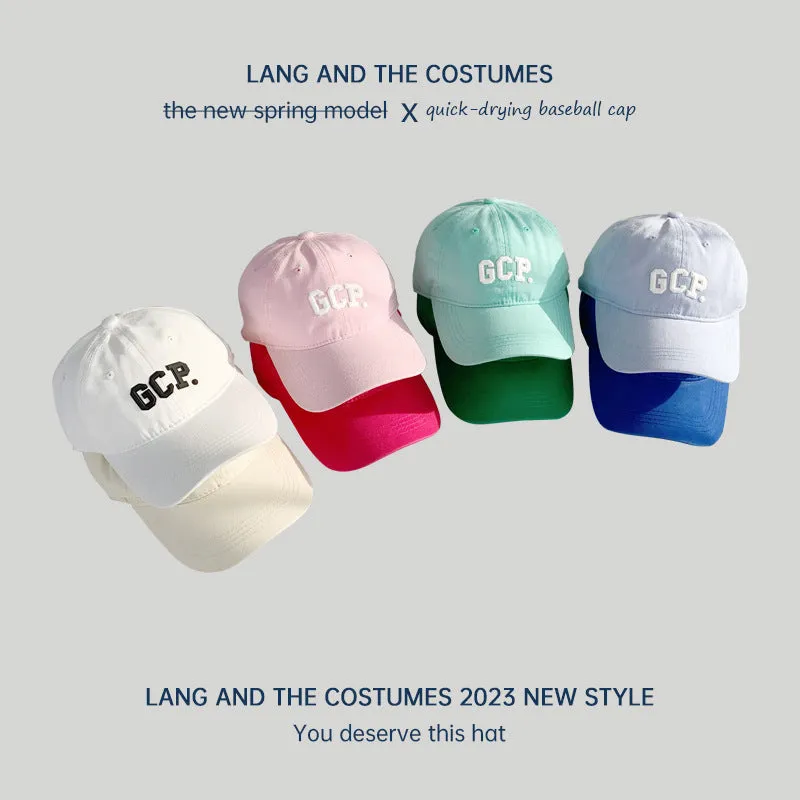 Letter laminated small head cap women's cotton soft top ins hat casual versatile parent-child baseball cap