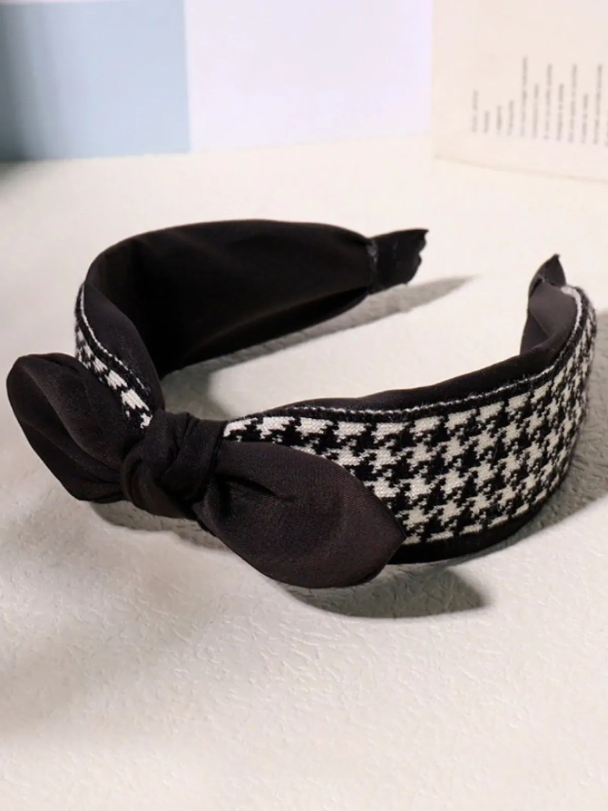 Little Style Icon Bow Knot Houndstooth Headband