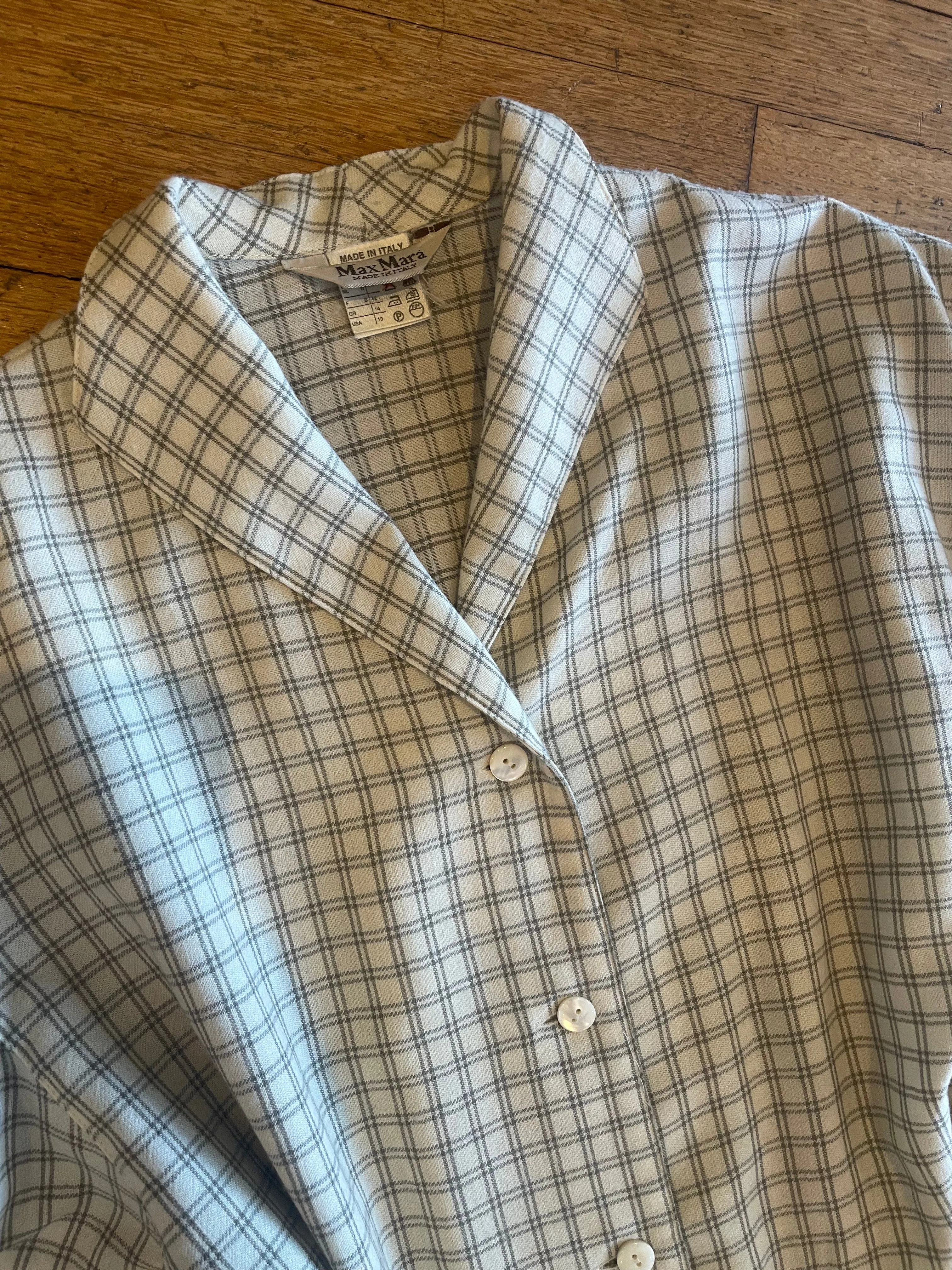 Max Mara Plaid Blouse